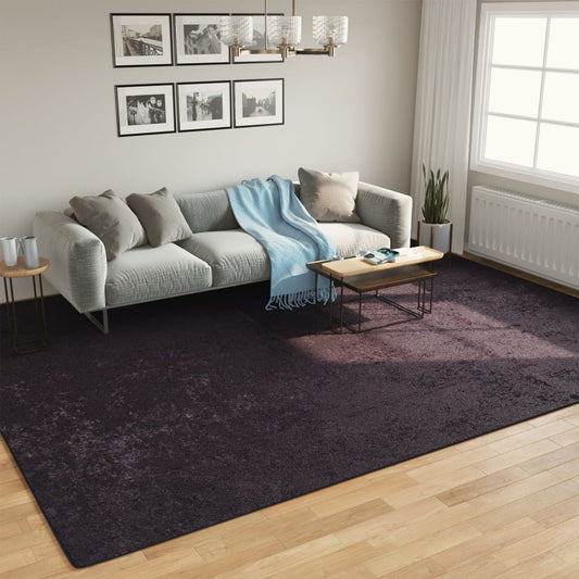 Washable Anthracite Rug 400x300 cm Non-Slip