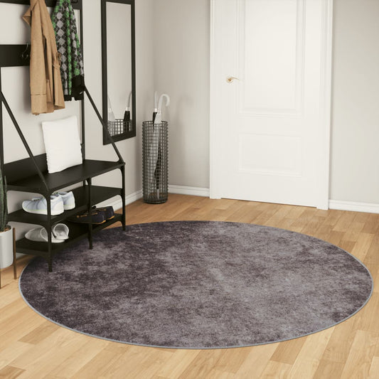Washable Gray Rug Ø 200 cm Non-Slip