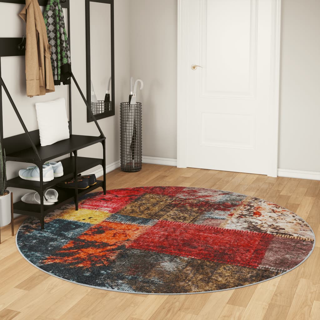 Tapis Lavable Multicolore Ø 200 cm Antidérapant
