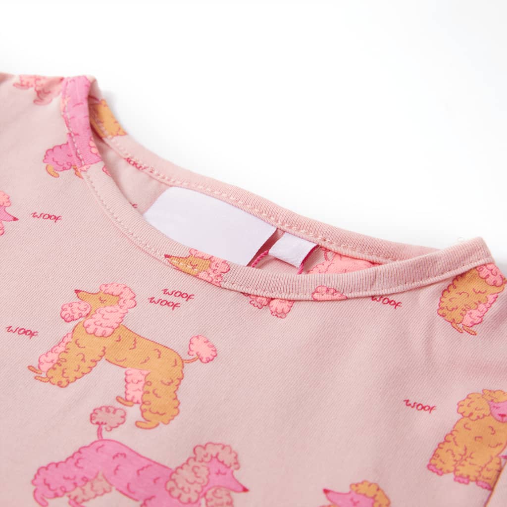 Children's Short Sleeve Pajamas Light Pink 116