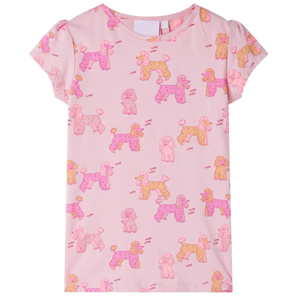Kids' Short-Sleeved Pajamas Light Pink 128