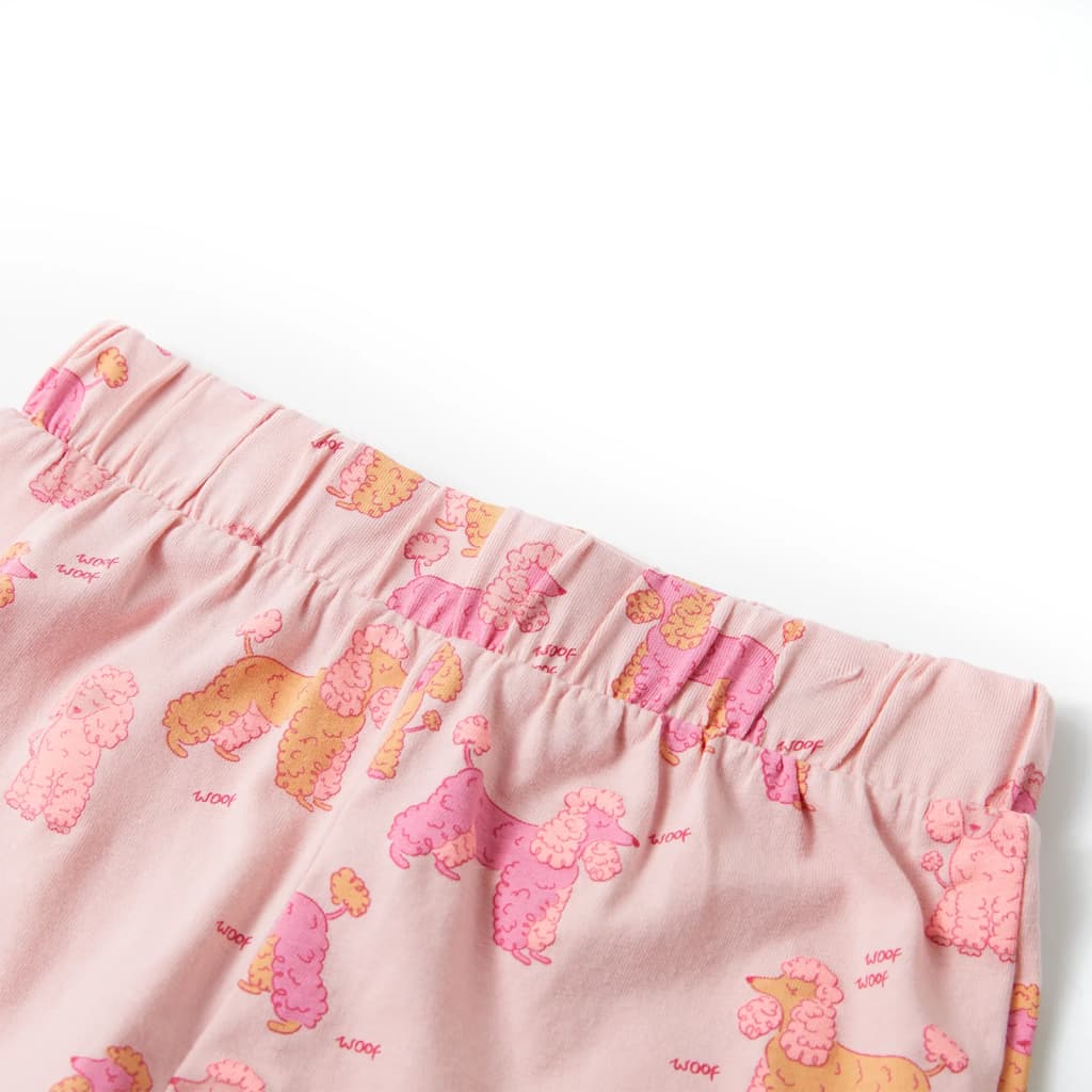 Kids' Short-Sleeved Pajamas Light Pink 128