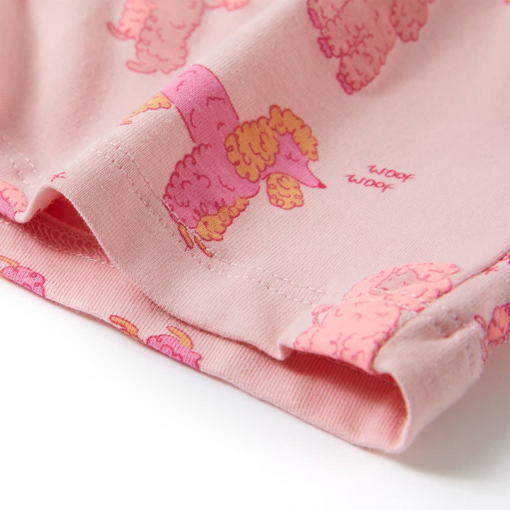 Kids' Short-Sleeved Pajamas Light Pink 128