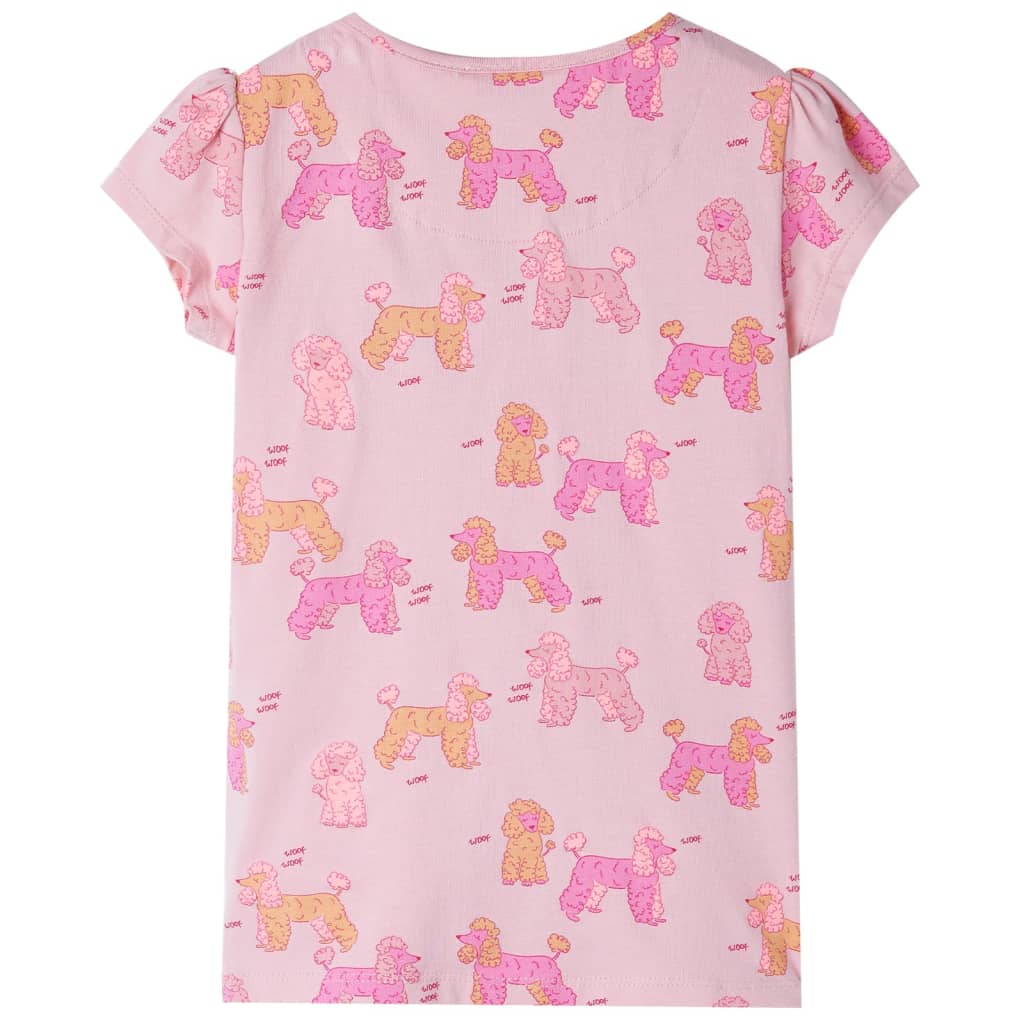 Kids' Short-Sleeved Pajamas Light Pink 128