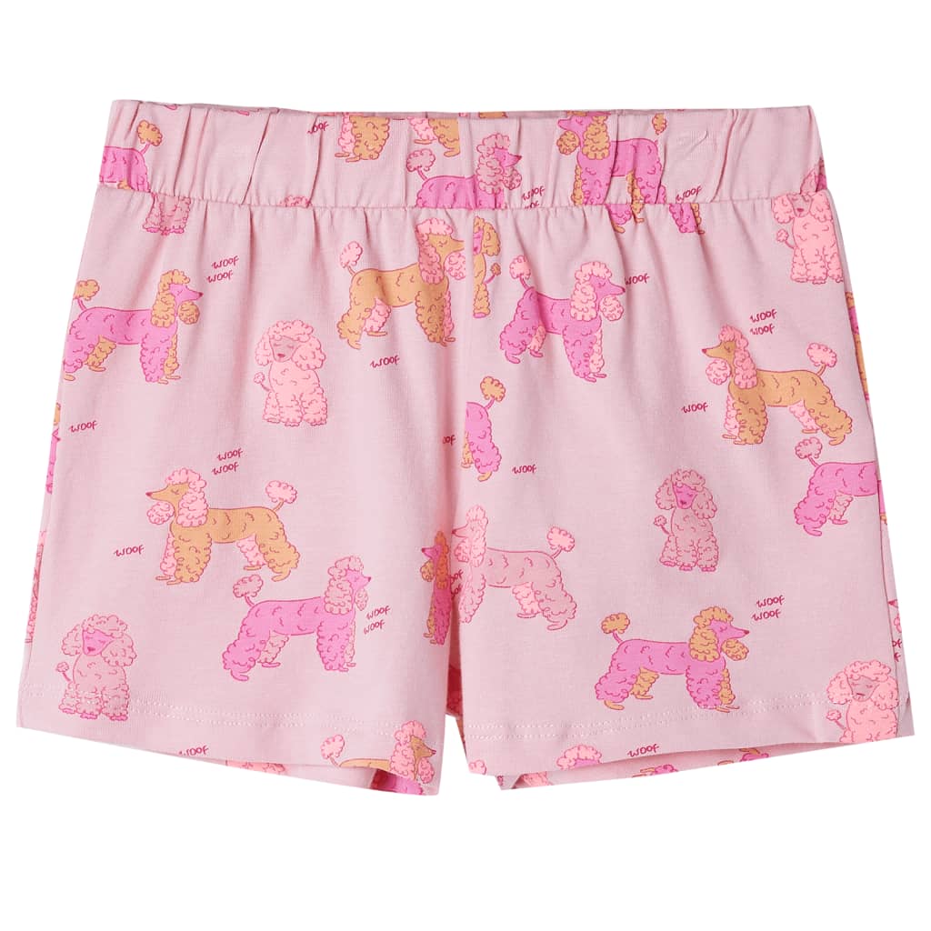 Kids' Short-Sleeved Pajamas Light Pink 128