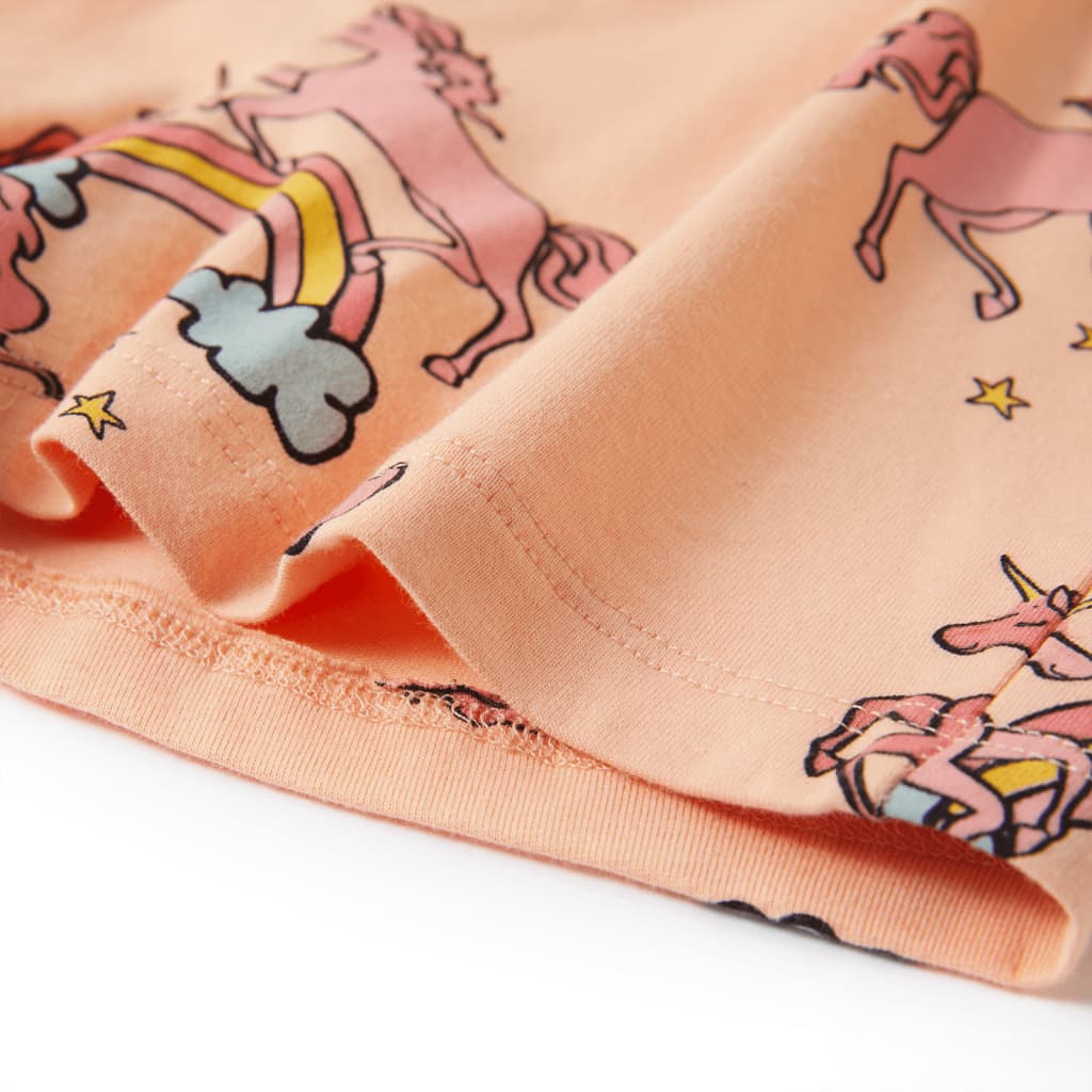 Kids' Short-Sleeved Pyjamas Light Orange 128