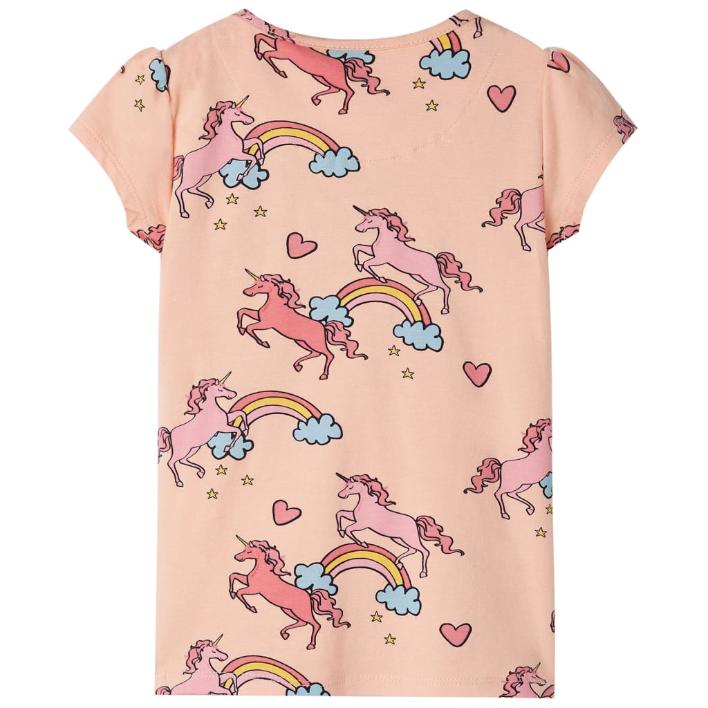Kids' Short-Sleeved Pyjamas Light Orange 128