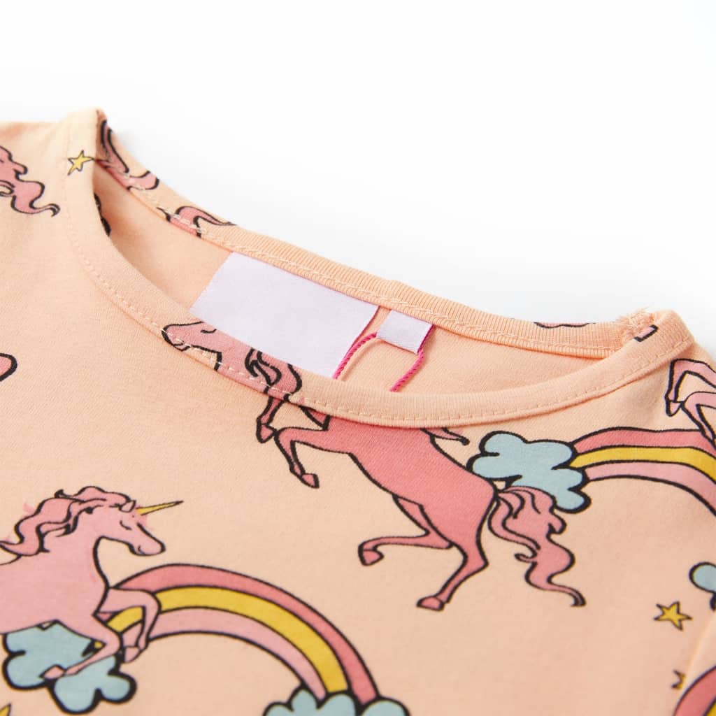 Kids' Short-Sleeved Pyjamas Light Orange 128