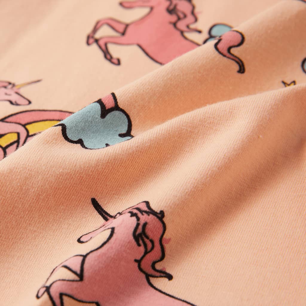 Kids' Short-Sleeved Pyjamas Light Orange 128