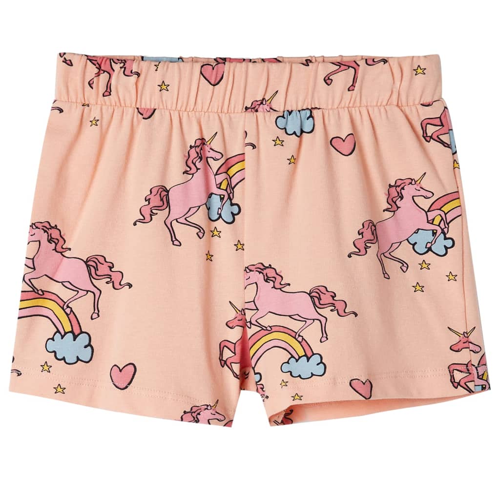 Kids' Short-Sleeved Pyjamas Light Orange 128