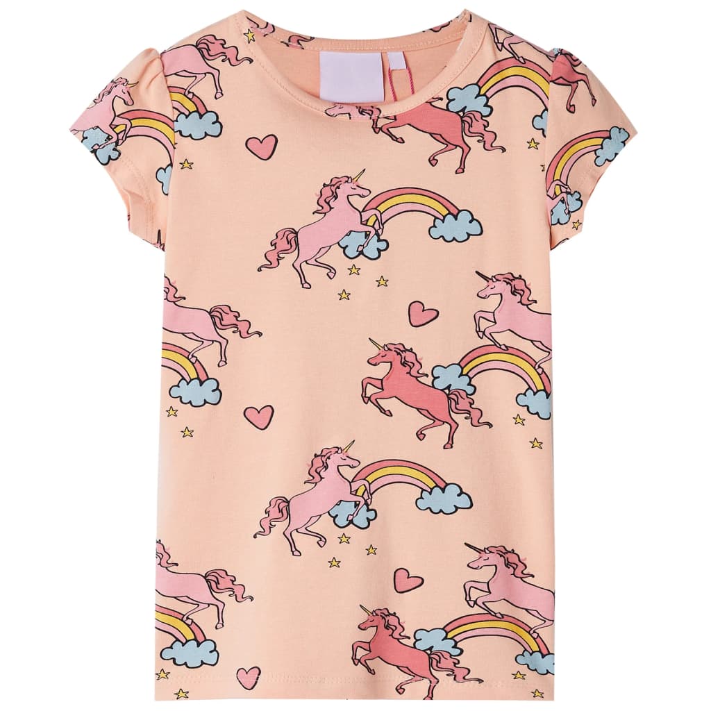 Kids' Short-Sleeved Pajamas Light Orange 140