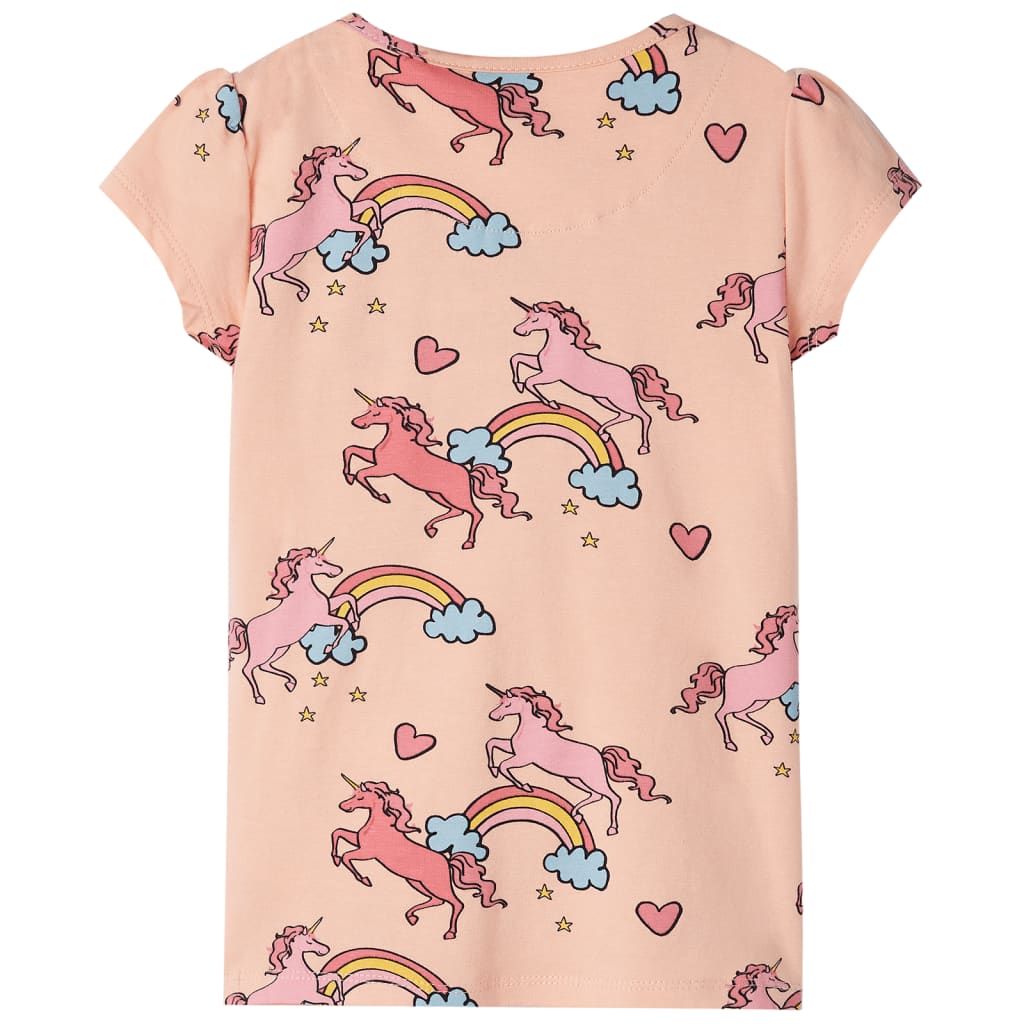 Kids' Short-Sleeved Pajamas Light Orange 140