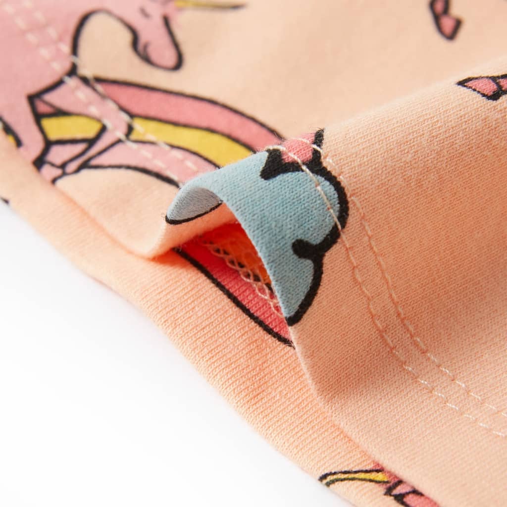 Kids' Short-Sleeved Pajamas Light Orange 140