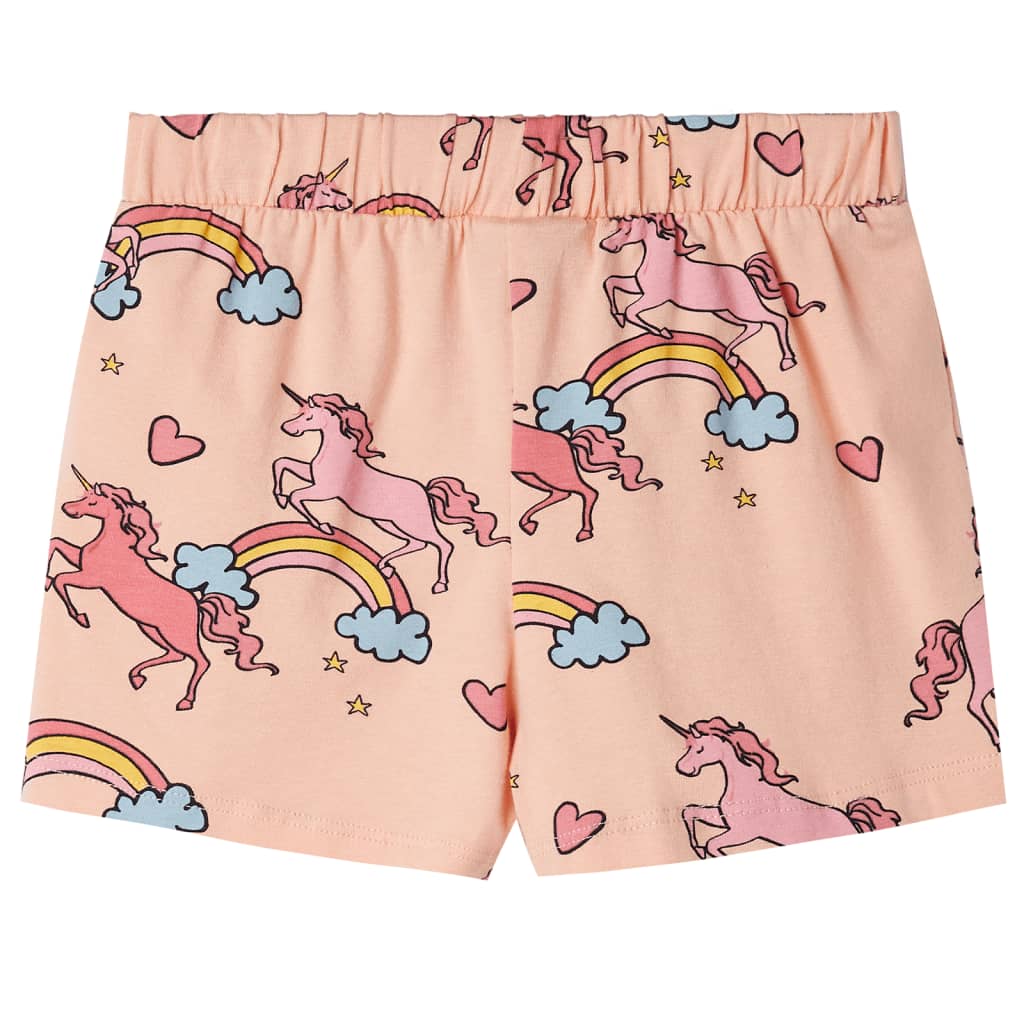 Kids' Short-Sleeved Pajamas Light Orange 140