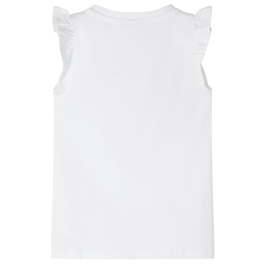 Kids' T-shirt with ruffle sleeves White 104