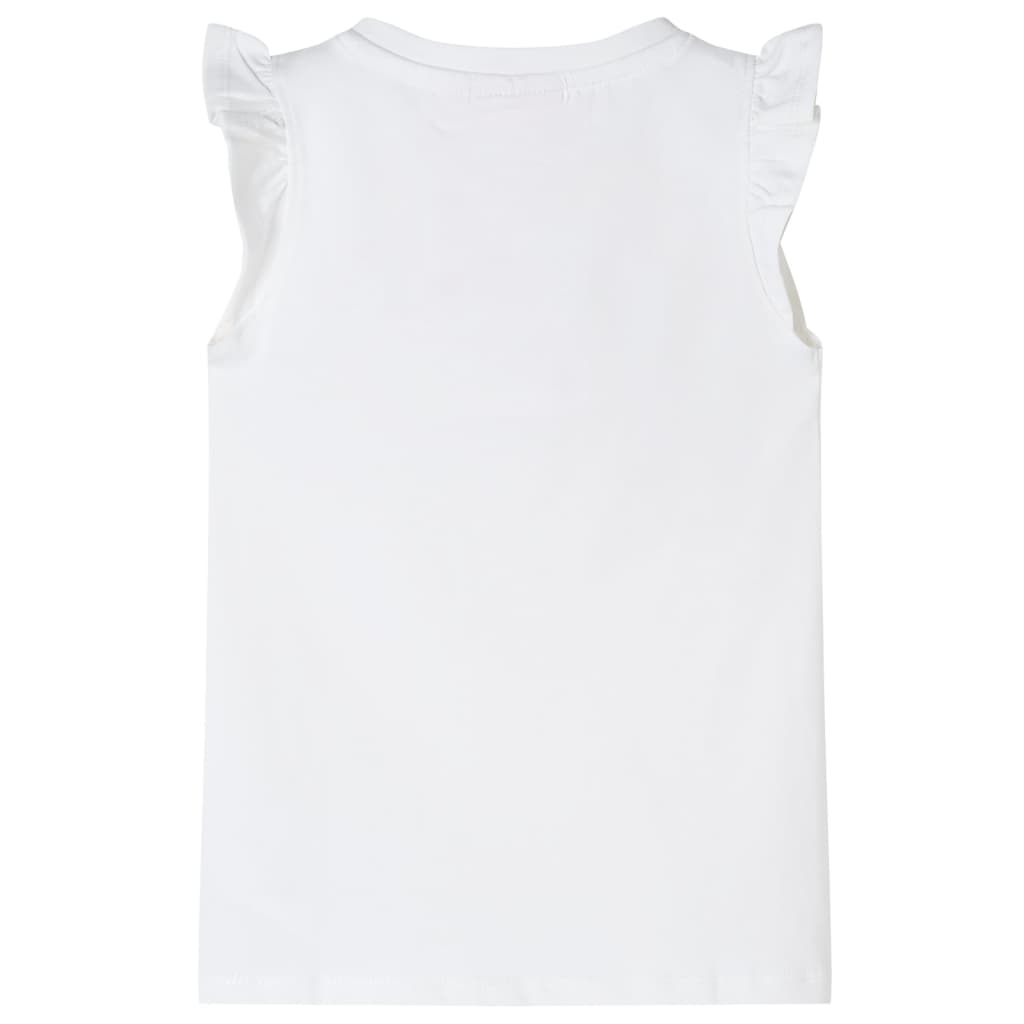 Kids' Ruffle Sleeve T-Shirt White 116