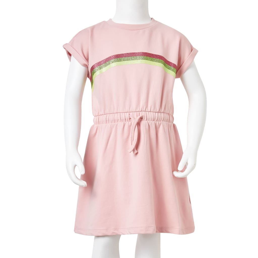 Children's Dress with Drawstring Light Pink 104