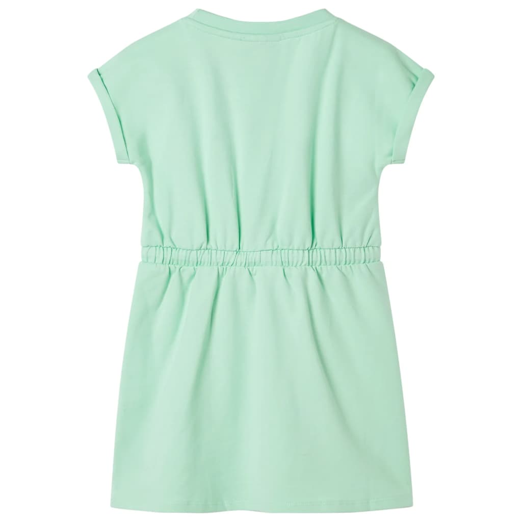 Kids' dress with drawstring light green 116