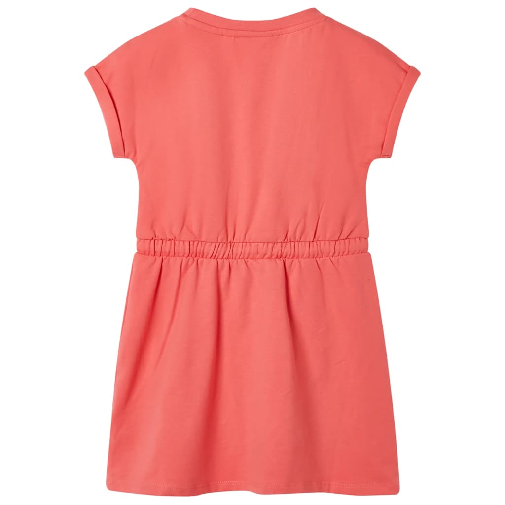 Girls' dress with drawstring Coral Pink 104