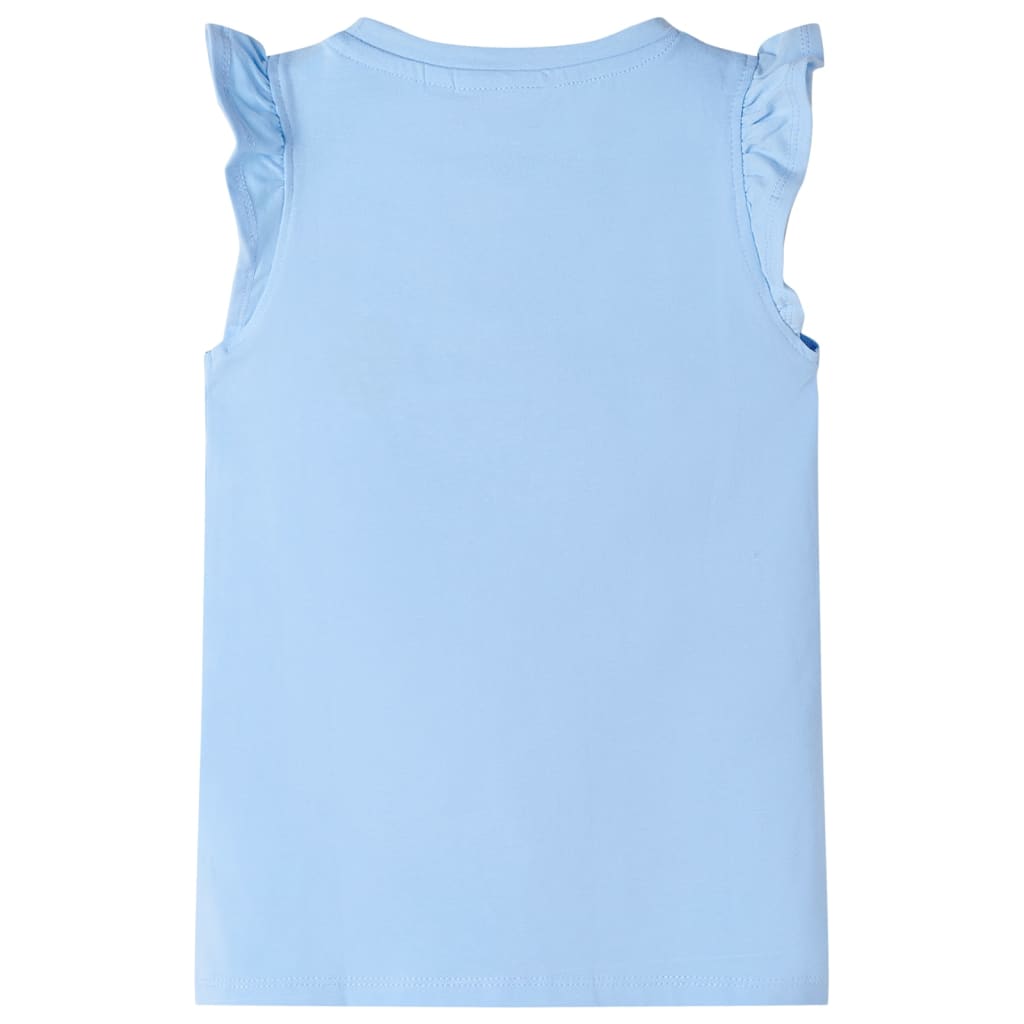 T-shirt enfant à manches volantées bleu clair 128