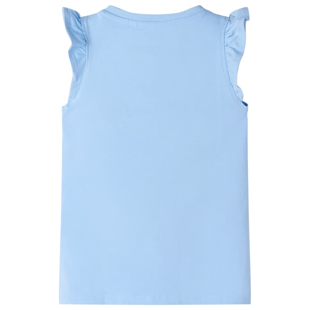 T-shirt enfant avec manches à volants bleu clair 140