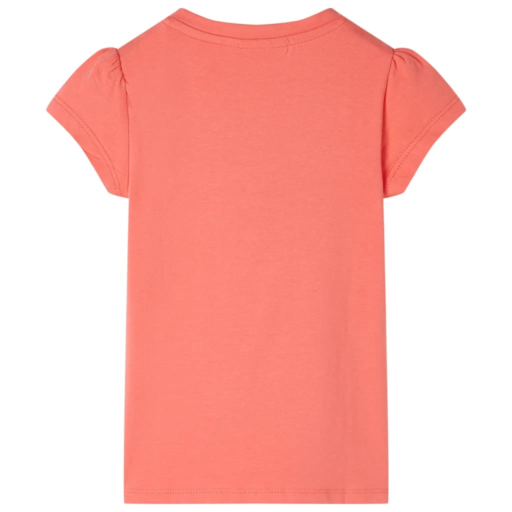 T-shirt enfant à manches volantées rose corail 116