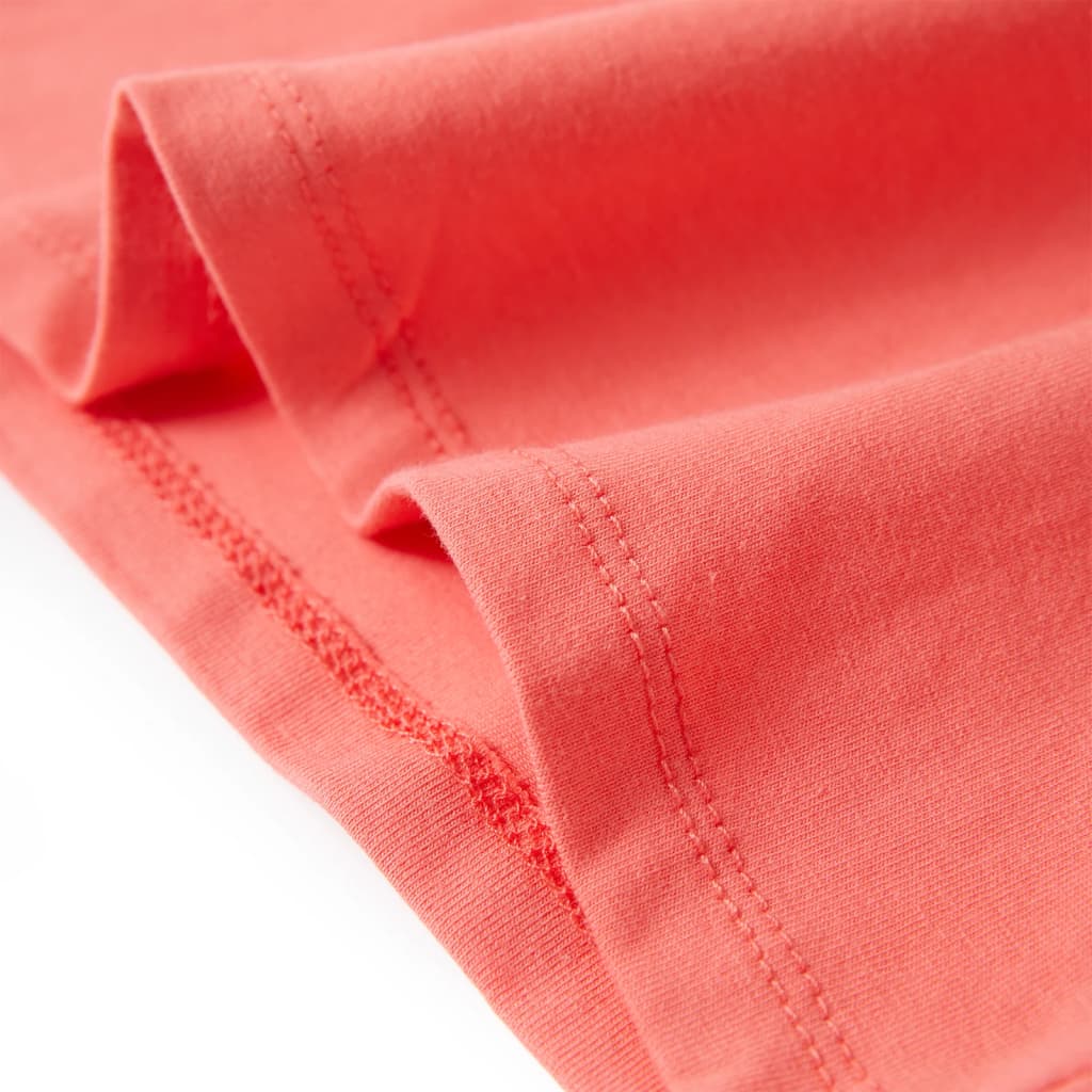 T-shirt enfant à manches volantées rose corail 116