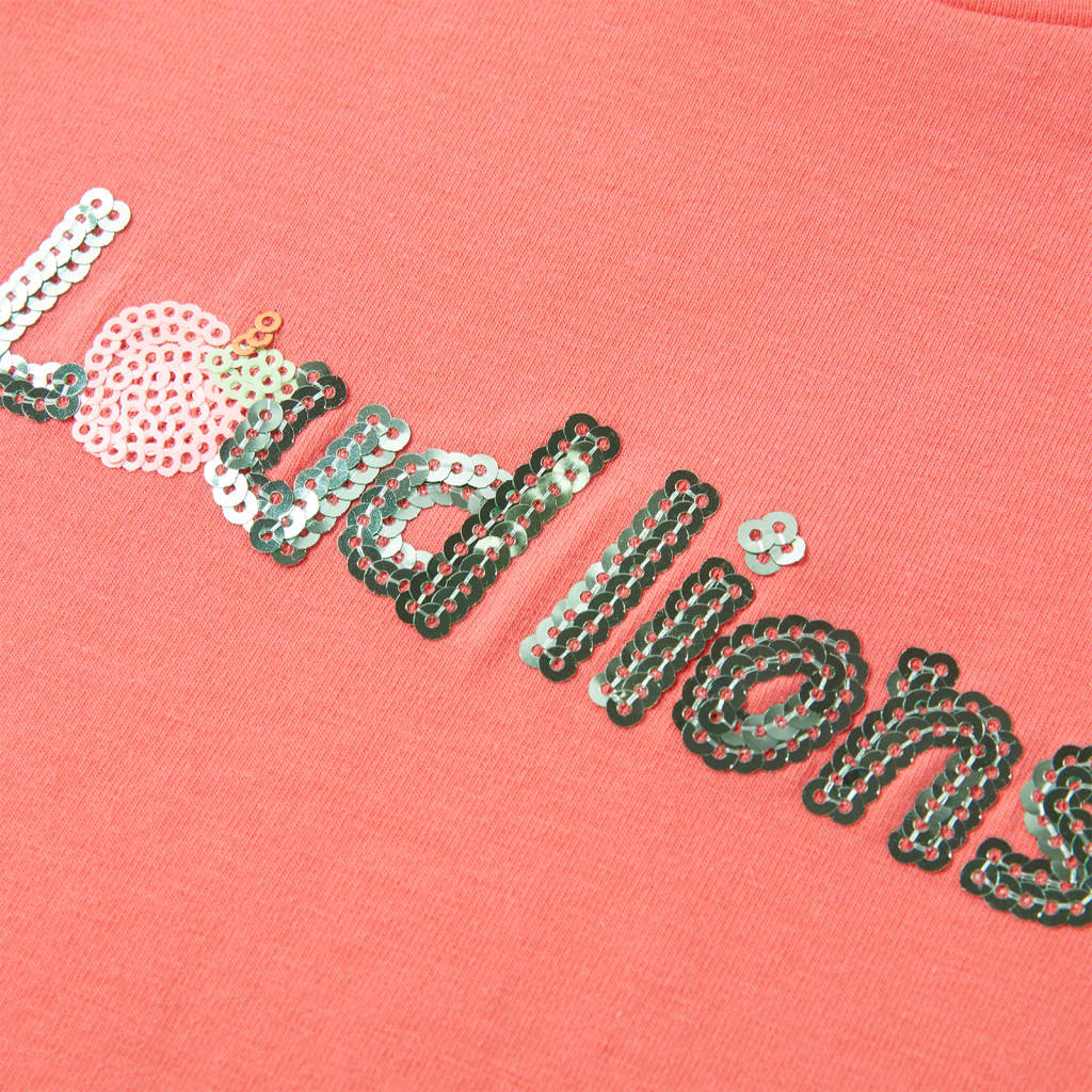 T-shirt enfant à manches papillon Rose Corail 140