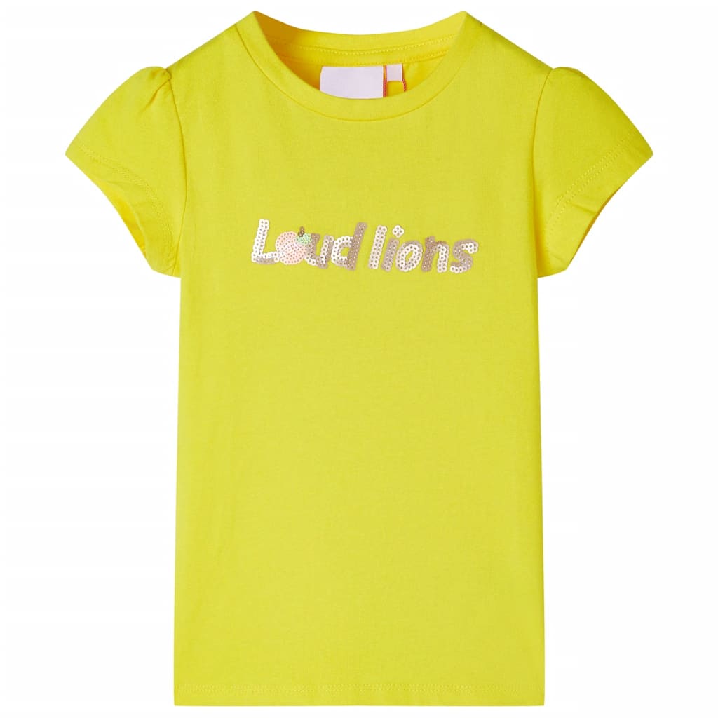 T-shirt enfant à manches papillon jaune vif 140