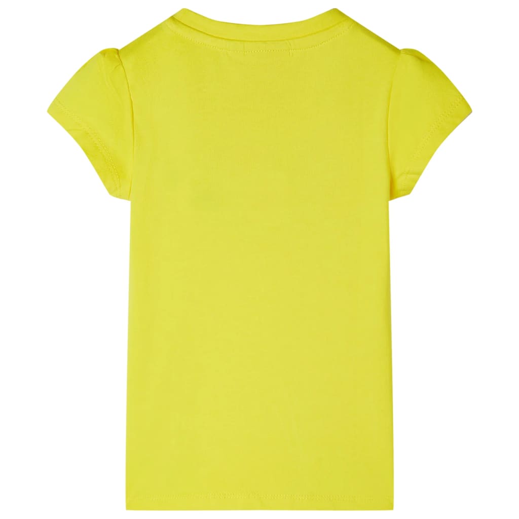 T-shirt enfant à manches papillon jaune vif 140