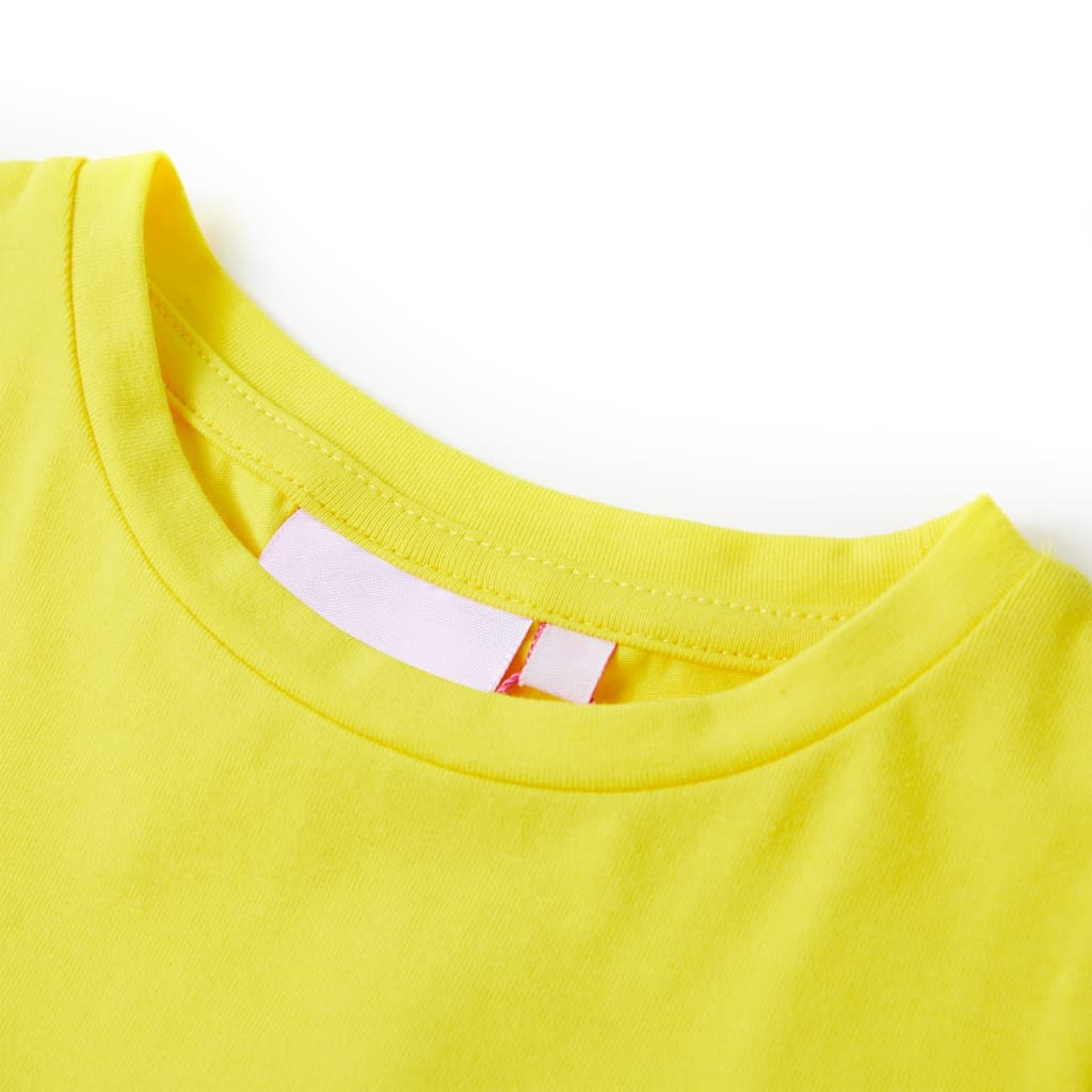 T-shirt enfant à manches papillon jaune vif 140