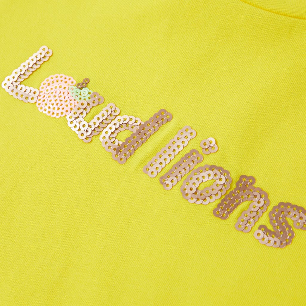 T-shirt enfant à manches papillon jaune vif 140