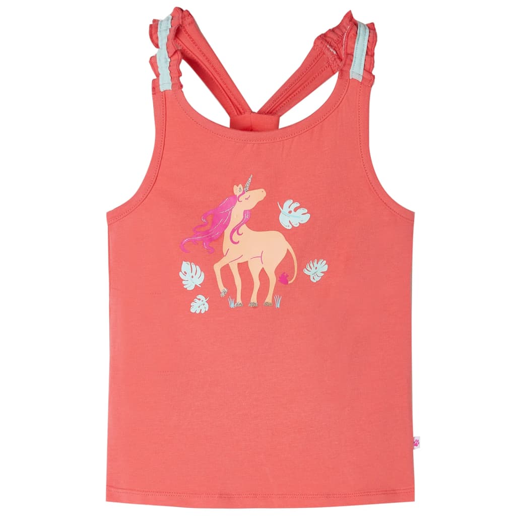 Débardeur enfant rose corail 128