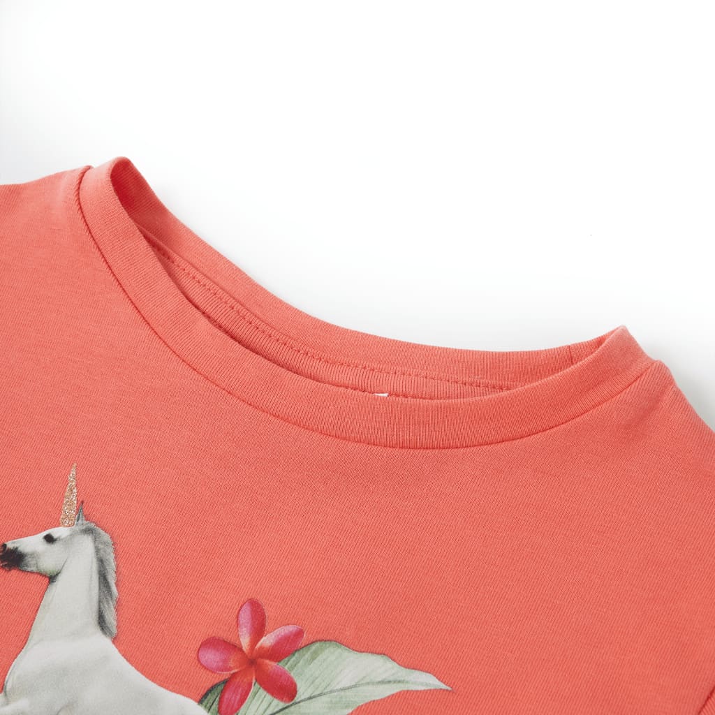 Kids' Short Sleeve Shirt Coral Pink 140