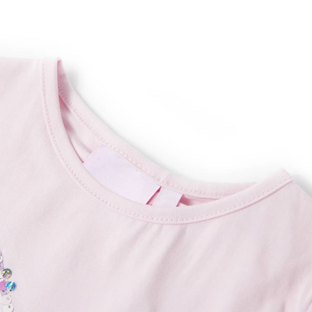 T-shirt enfant à manches volantées rose pâle 104