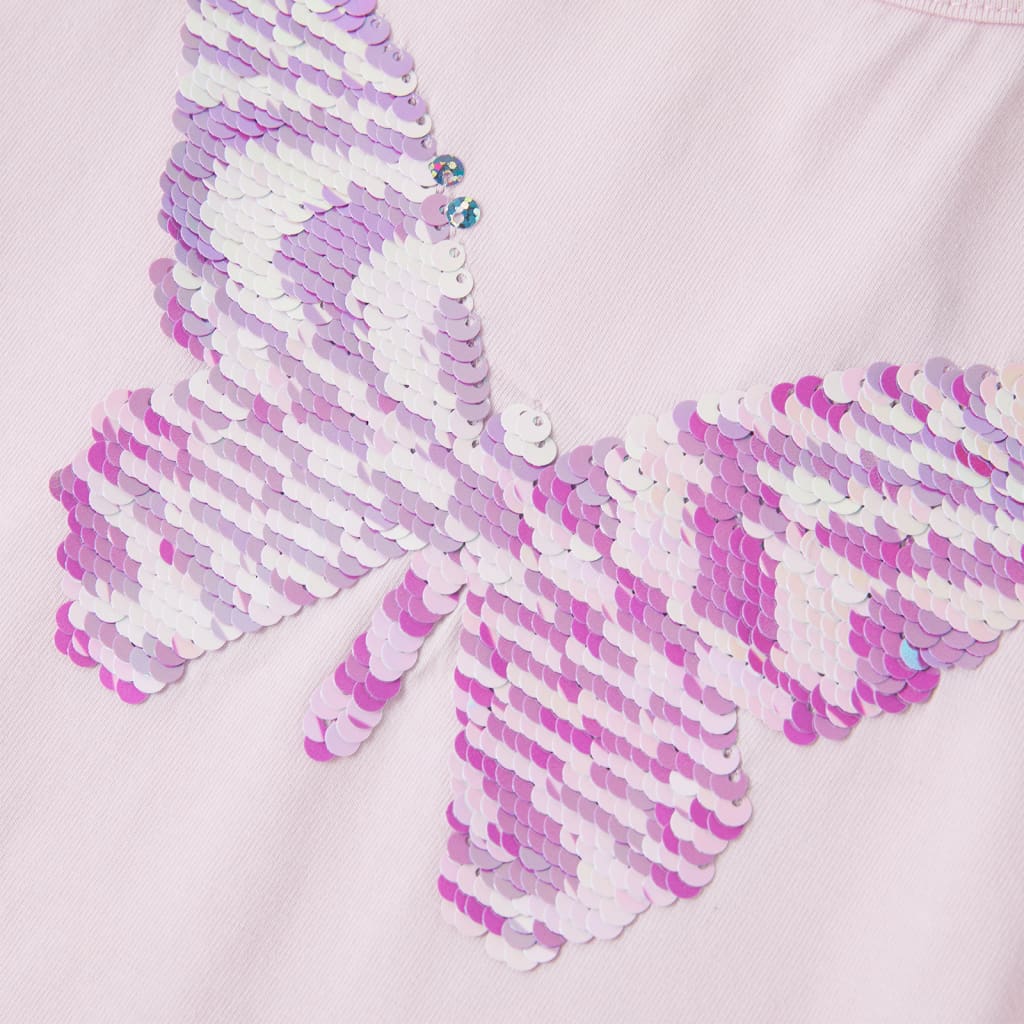 T-shirt enfant à manches volantées rose pâle 104