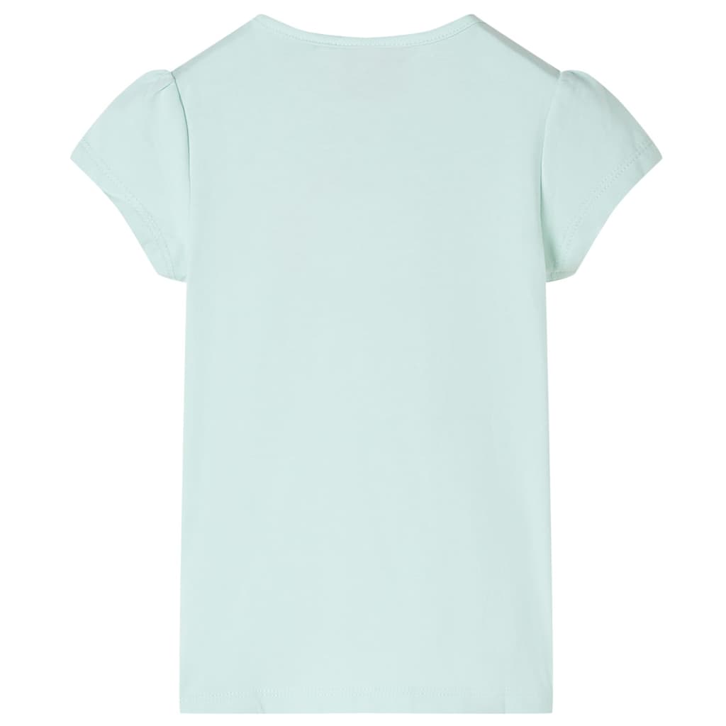 Children's T-shirt with Cap Sleeves Light Mint Green 128