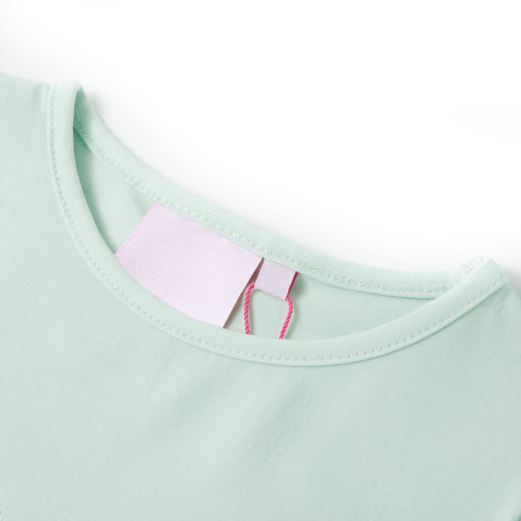 Children's T-shirt with Cap Sleeves Light Mint Green 128