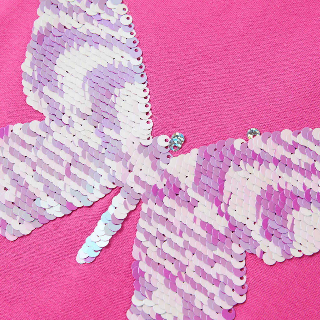 T-shirt enfant à manches papillon Rose foncé 104