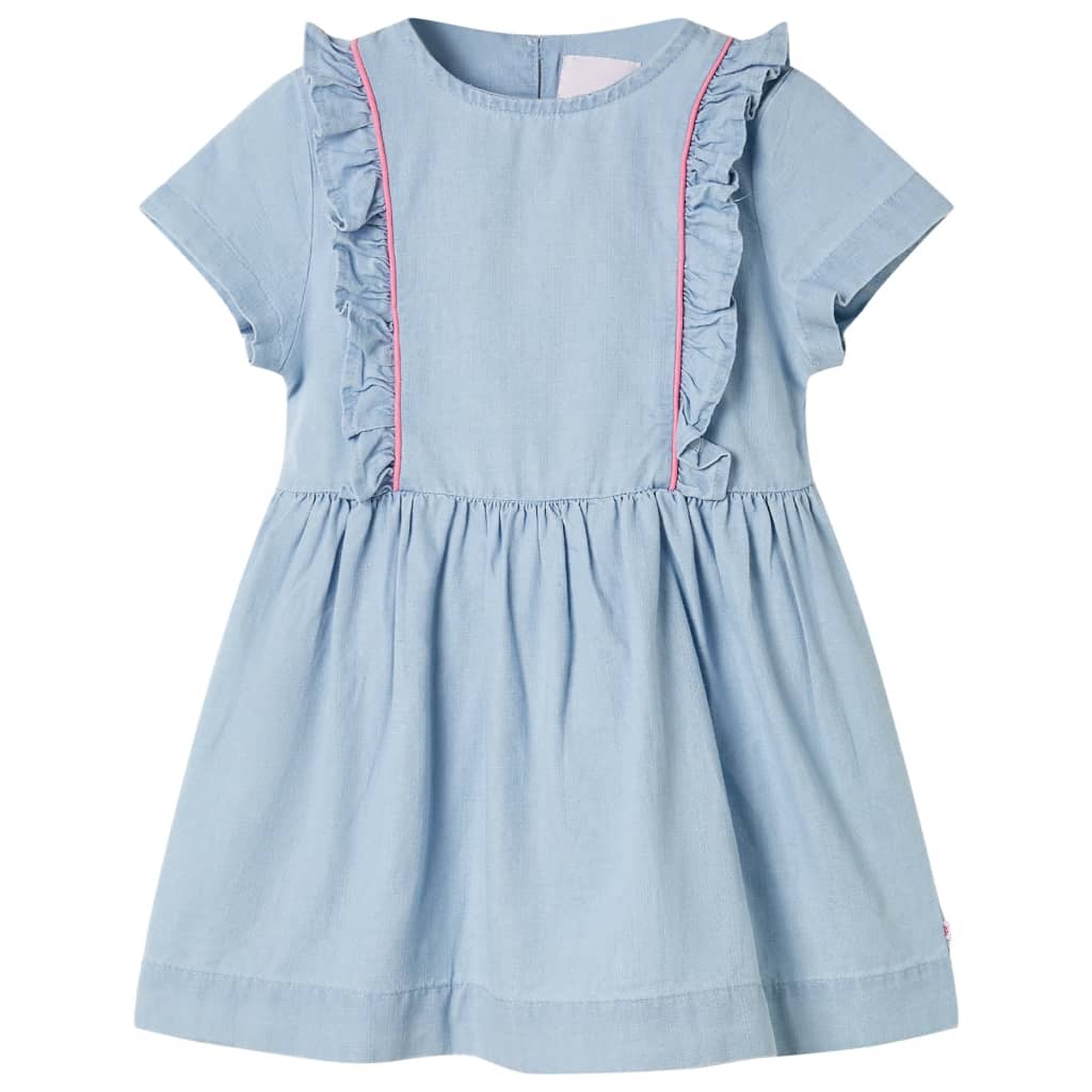 Robe pour enfant à volants bleu clair 116