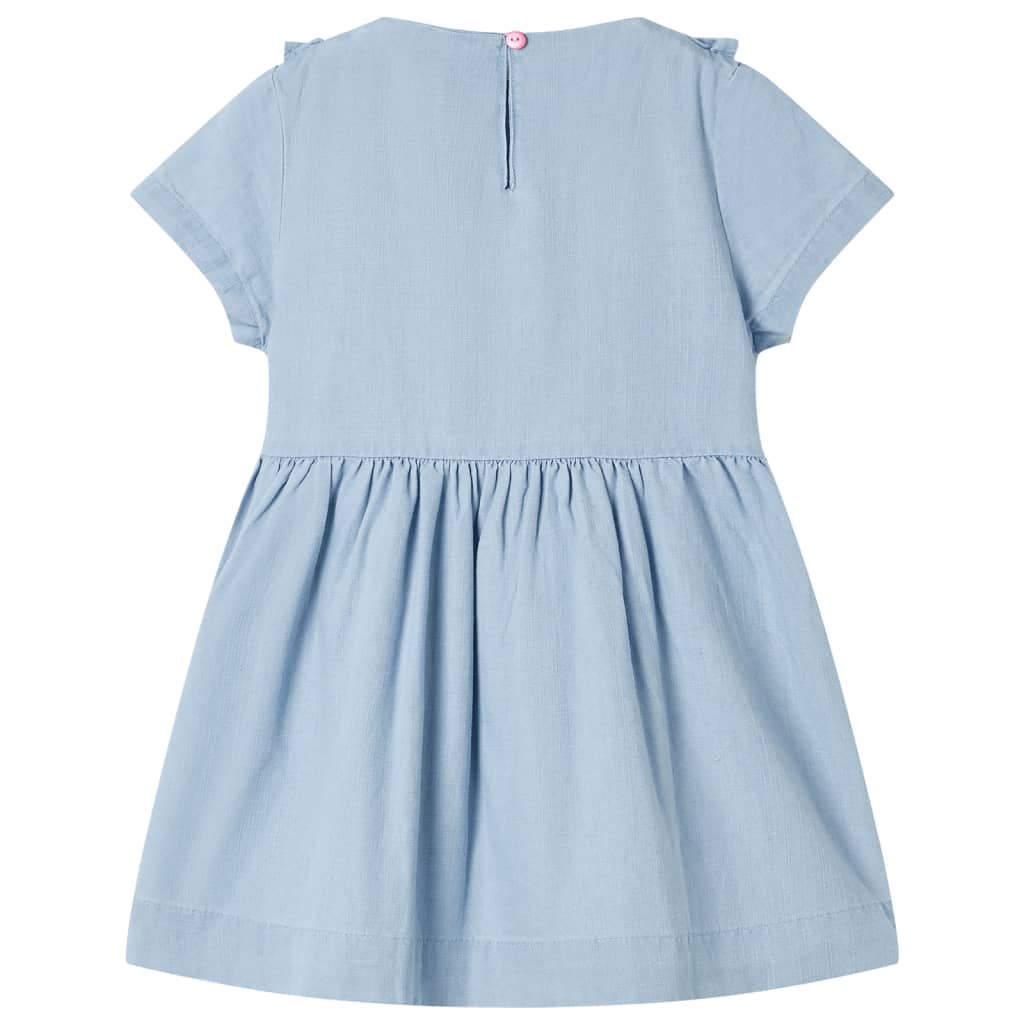 Robe pour enfant à volants bleu clair 116