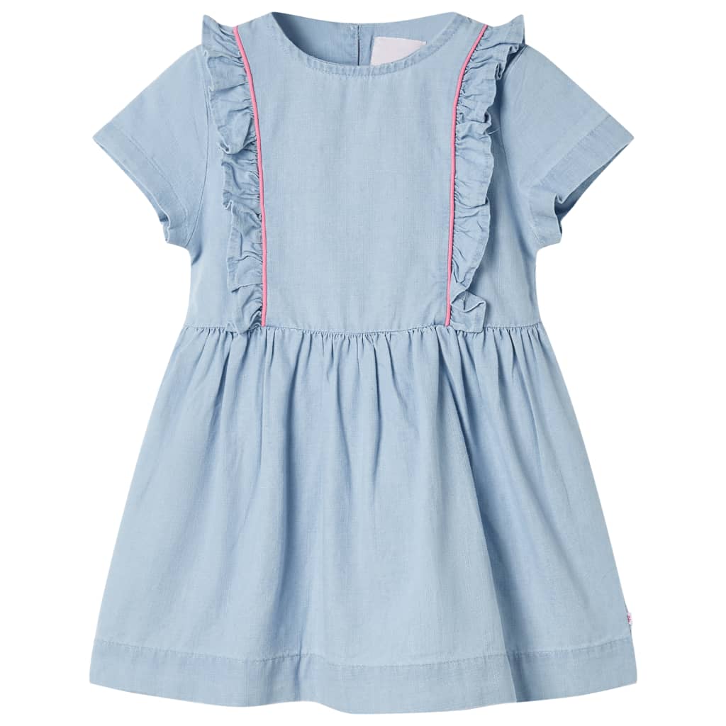 Robe enfant à volants Bleu clair 128