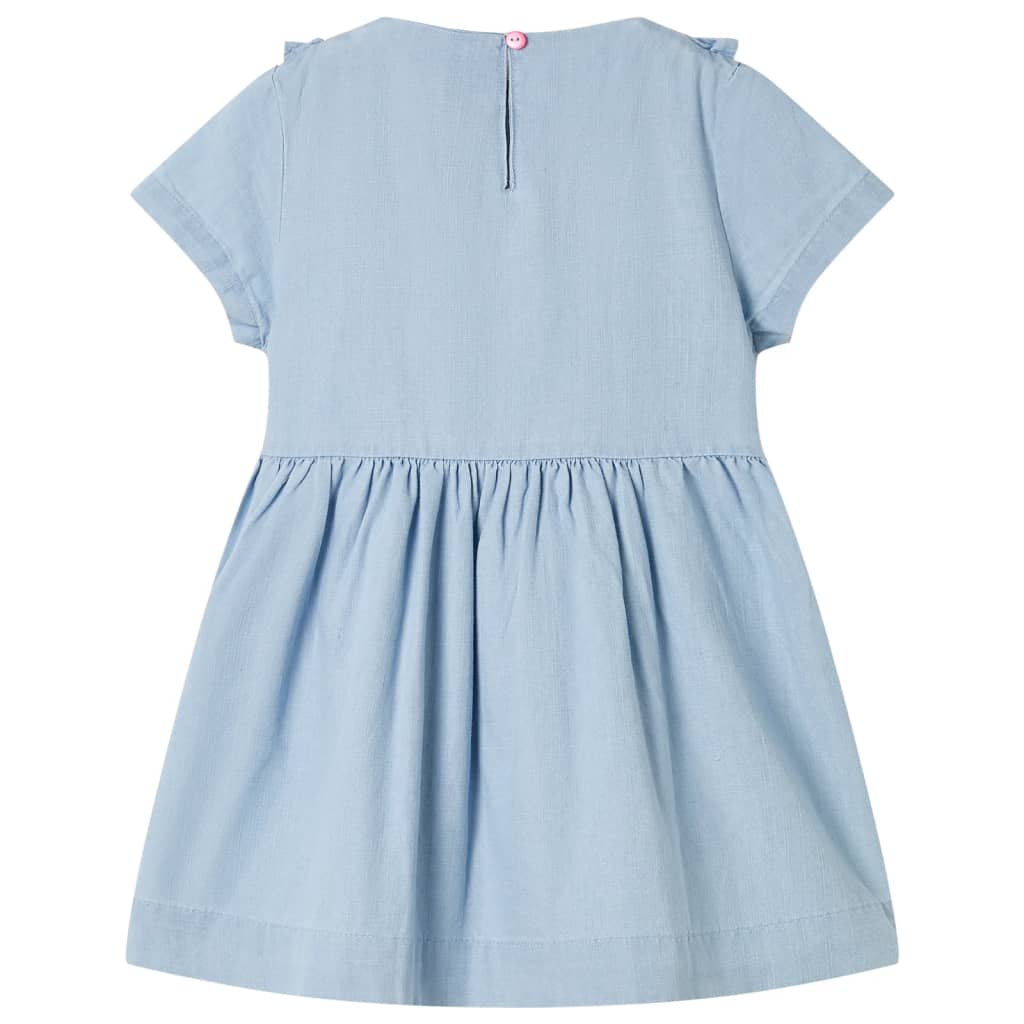 Robe enfant à volants Bleu clair 128