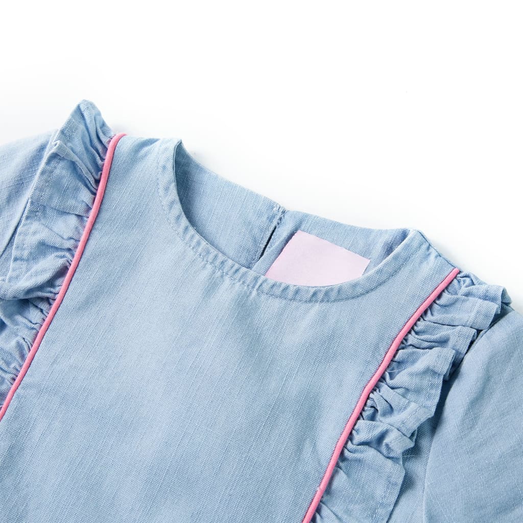 Robe enfant à volants Bleu clair 128