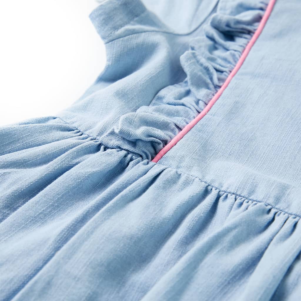 Robe enfant à volants Bleu clair 128