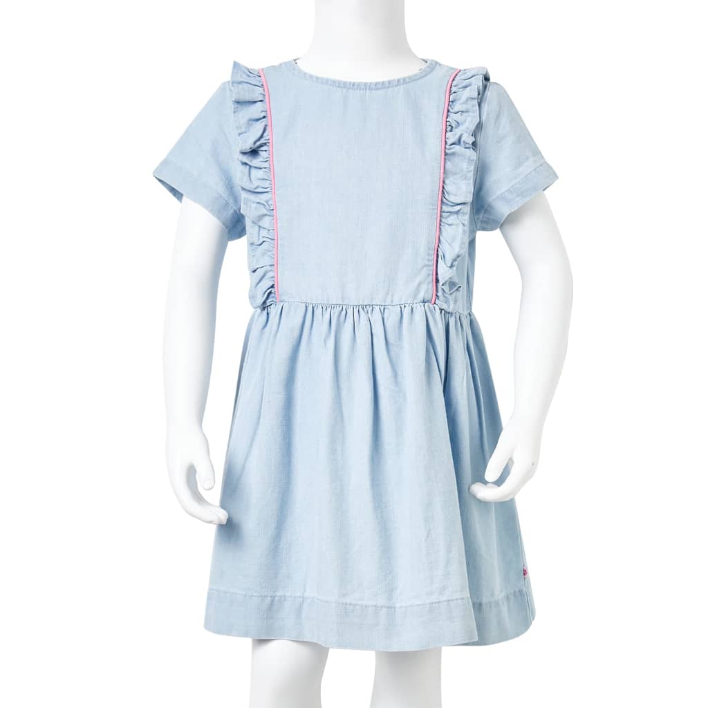 Robe enfant à volants Bleu clair 128