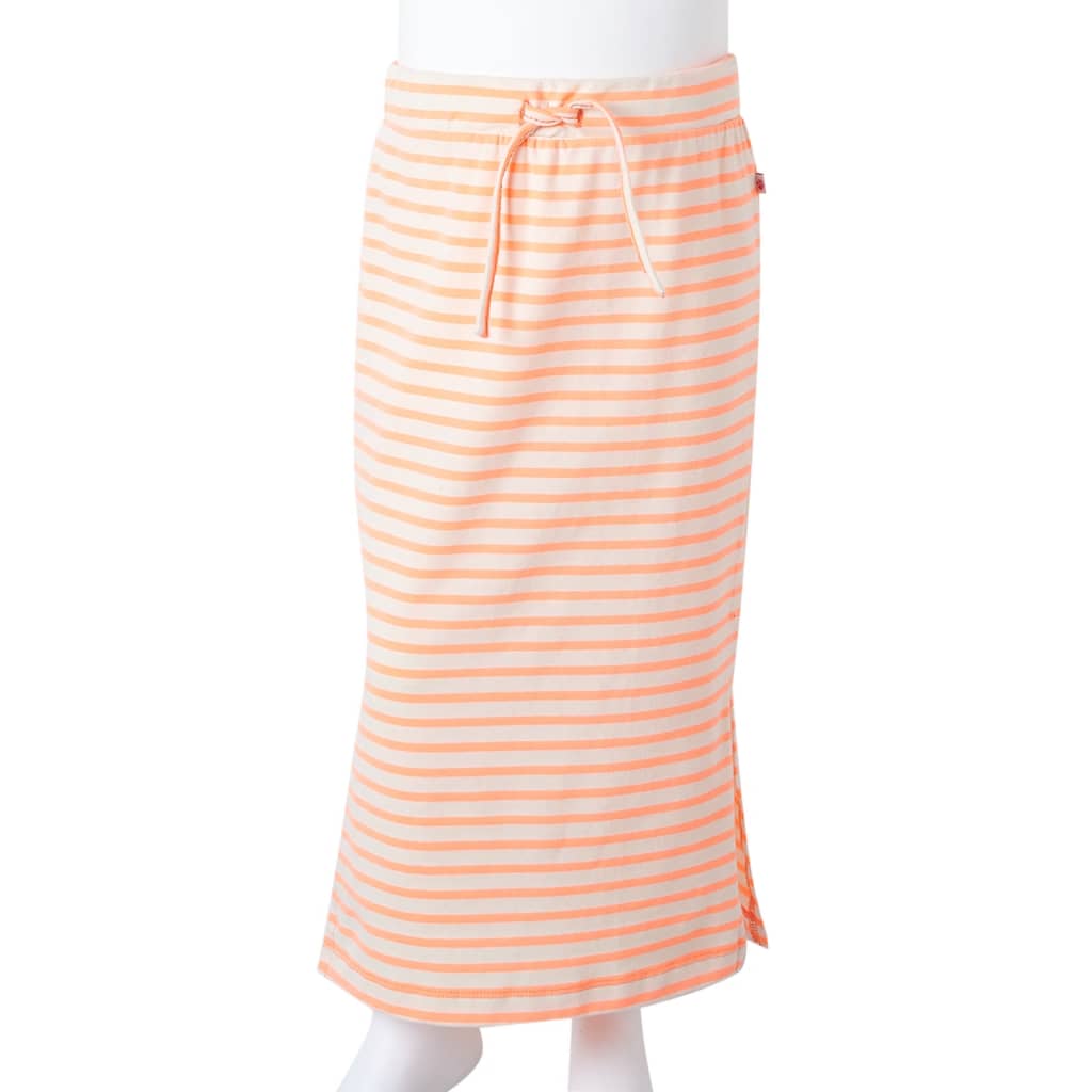 Children's Skirt with Stripes Straight Neon Orange 140