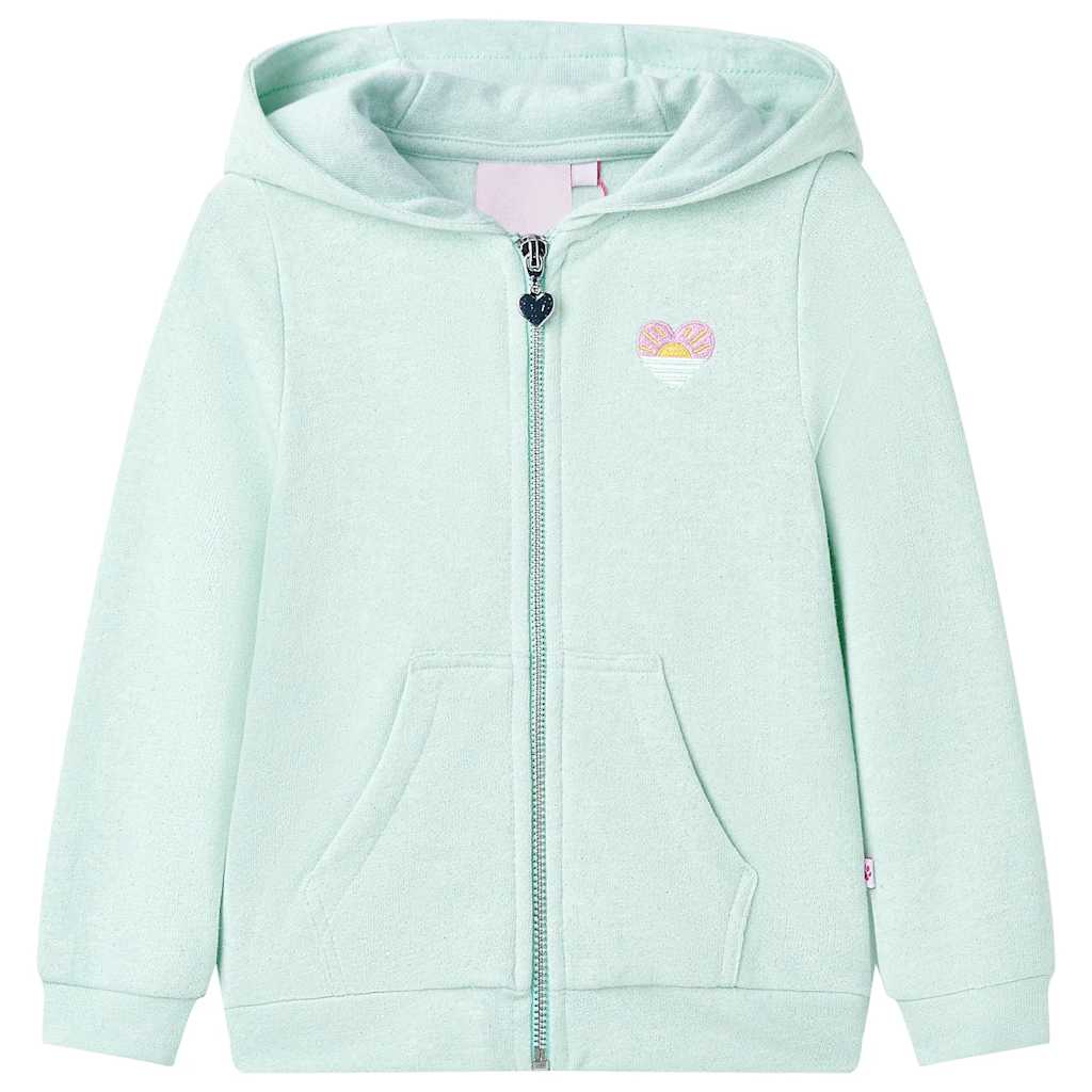 Children's Zip-Up Hoodie Light Mint Green 92