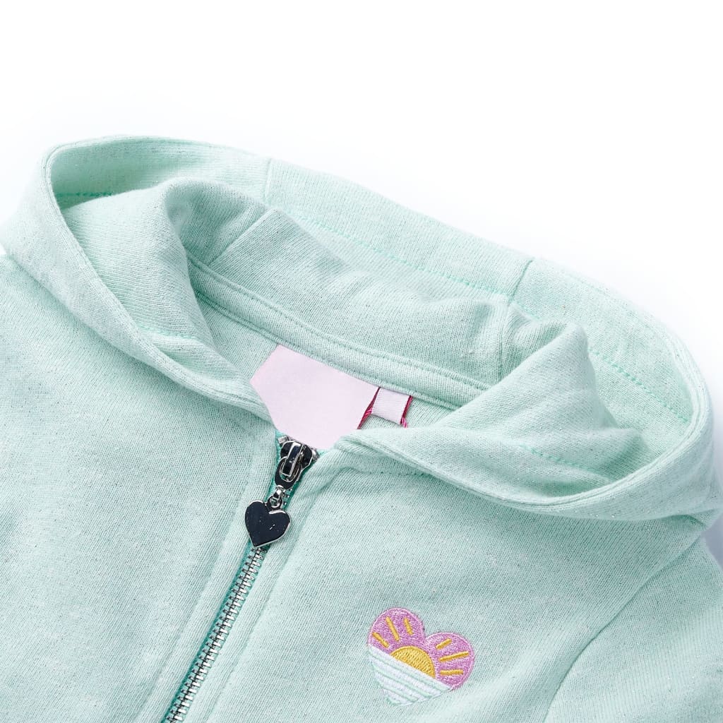 Children's Zip-Up Hoodie Light Mint Green 92
