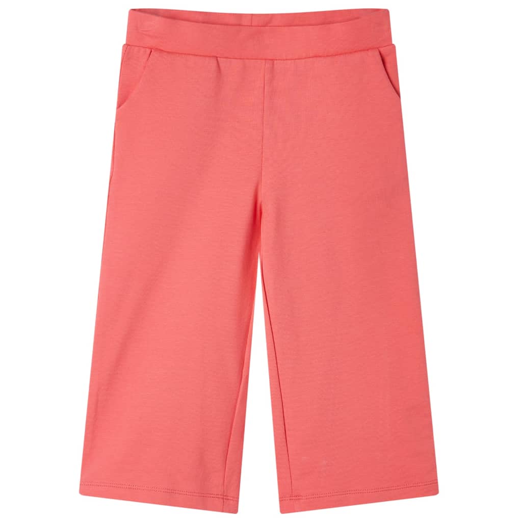 Kids' Wide-Leg Trousers Coral Pink 128